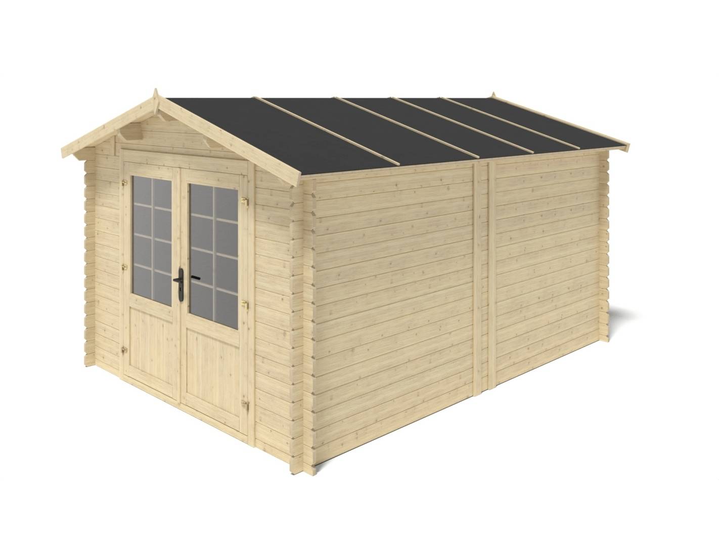 Altanka - Abri de jardin en bois - 12m2 - 3x4m - Ep. 28mm - Couleur: naturel - DOM661 - ALTANKA - Image 7
