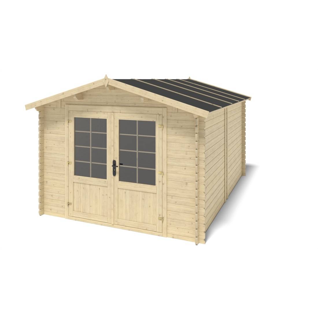 Altanka - Abri de jardin en bois - 12m2 - 3x4m - Ep. 28mm - Couleur: naturel - DOM661 - ALTANKA - Imagen 2