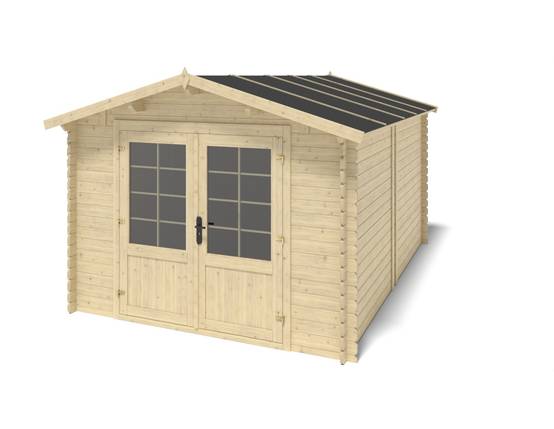 Altanka - Abri de jardin en bois - 12m2 - 3x4m - Ep. 28mm - Couleur: naturel - DOM661 - ALTANKA - Image 2