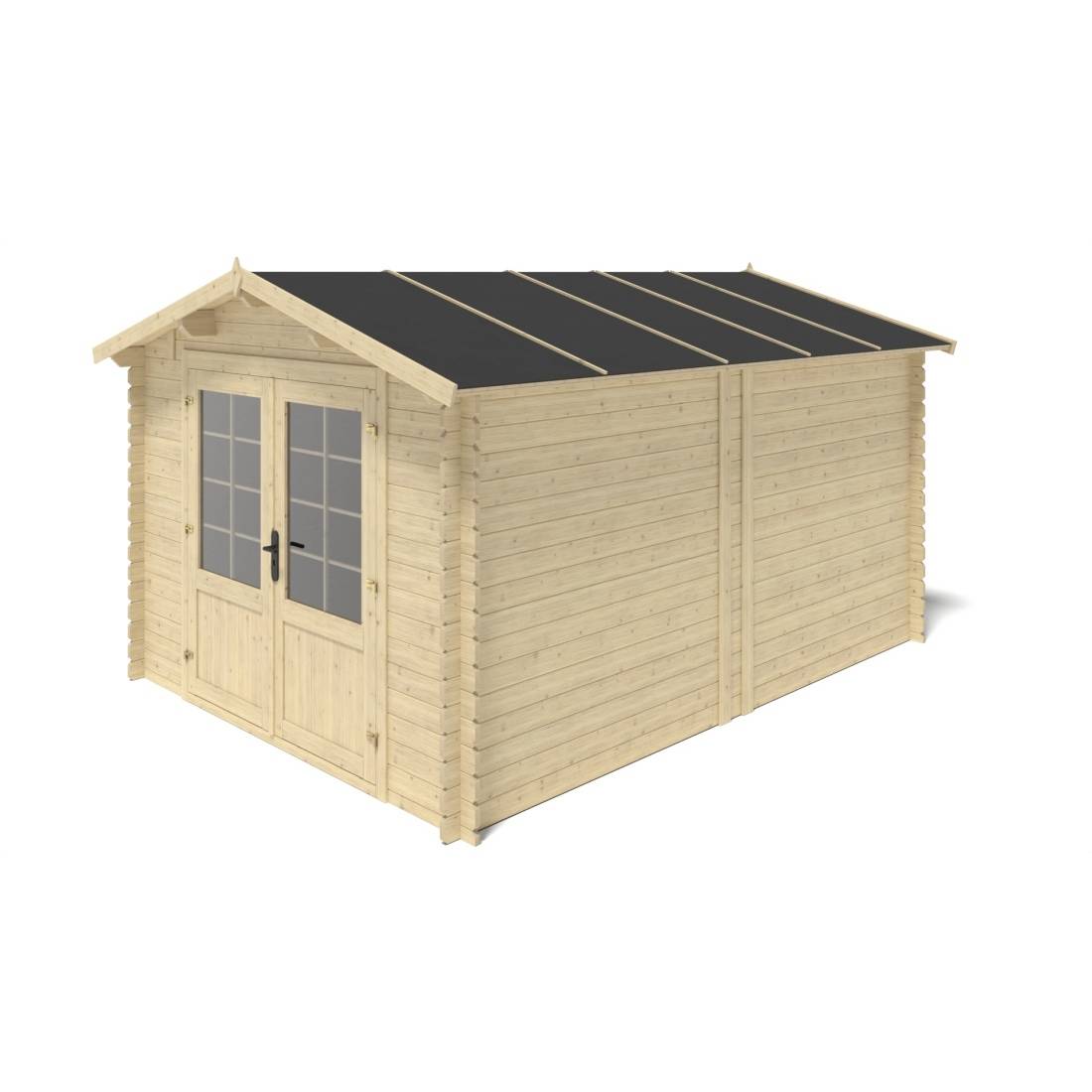 Altanka - Abri de jardin en bois - 12m2 - 3x4m - Ep. 28mm - Couleur: naturel - DOM661 - ALTANKA - Imagen 7