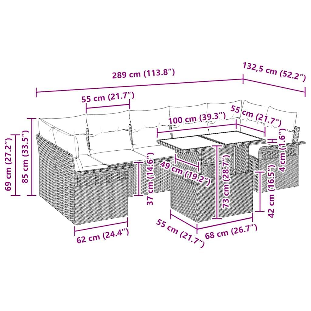 Salon de jardin 8 pièces Beige polyrotin modulable pour 7 personnes – ComfortXL Outdoor Living - Image 3