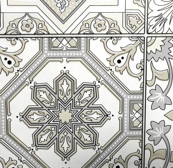 Nappe Composition PVC Base Polyester Anti-taches Mosaïque Gris Taille 140X160 CM - Imagen 2