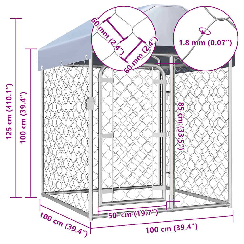 Vidaxl - Chenil extérieur avec toit 100 x 100 x 125 cm vidaXL 144491 - Imagen 2
