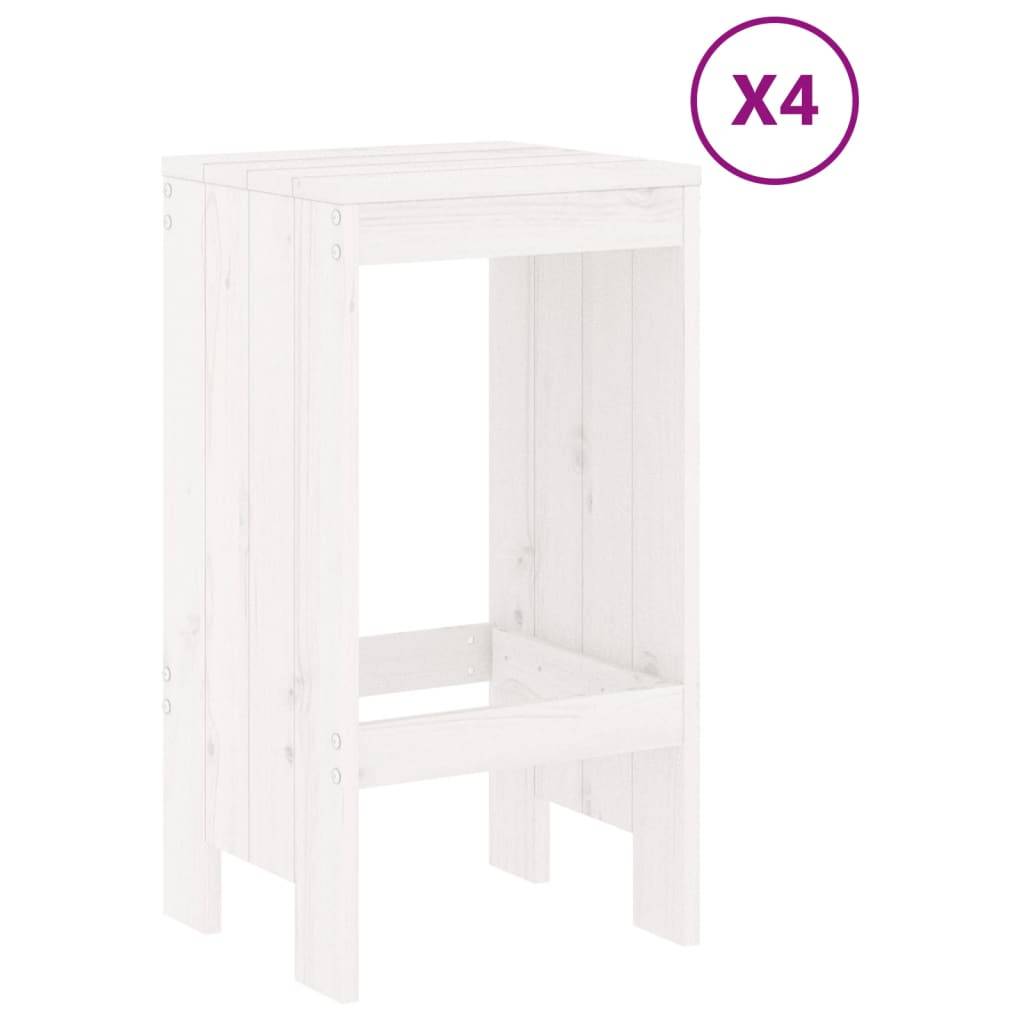 Vidaxl - Ensemble de bar de jardin 5 pcs-Salons de jardin blanc bois massif de pin - Image 3