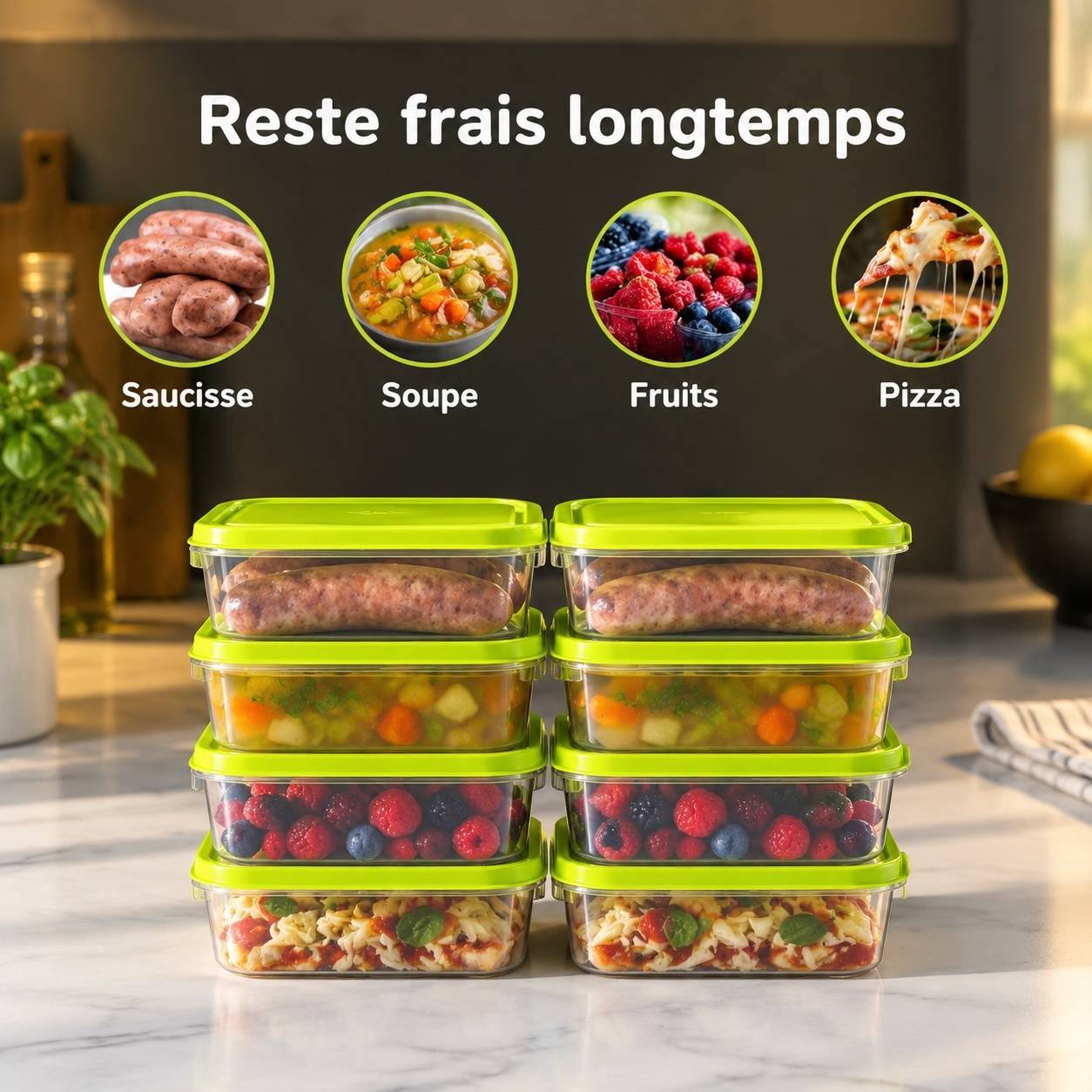 Boîtes de Conservation Alimentaire Rectangulaires avec Couvercles Lot de 10 - Image 4
