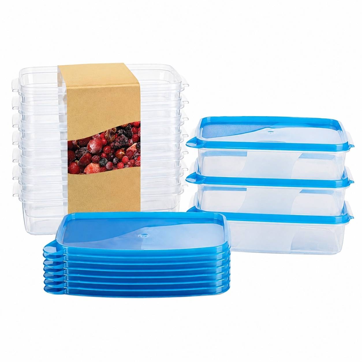 Boîtes de Conservation Alimentaire Rectangulaires avec Couvercles Lot de 10 - Image 1
