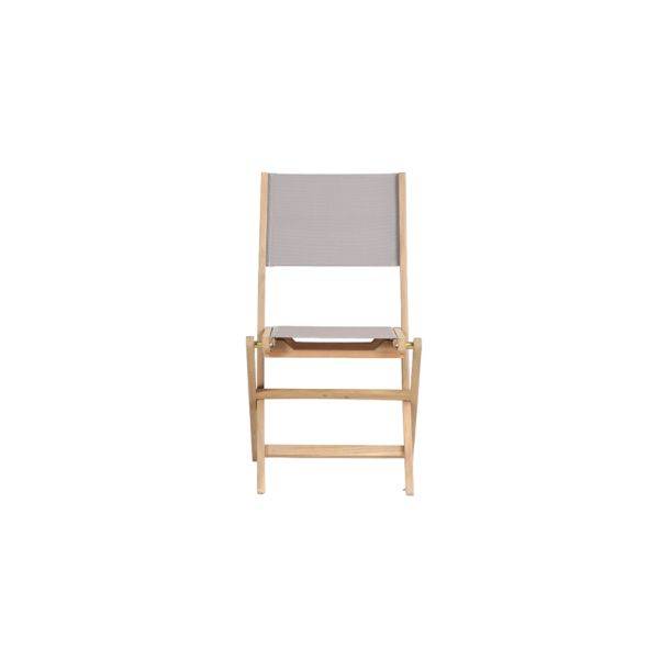 Beau Rivage - Ensemble table et chaises de jardin RIMINI 4 places en bois d'acacia et textilène taupe Beau Rivage - Imagen 7