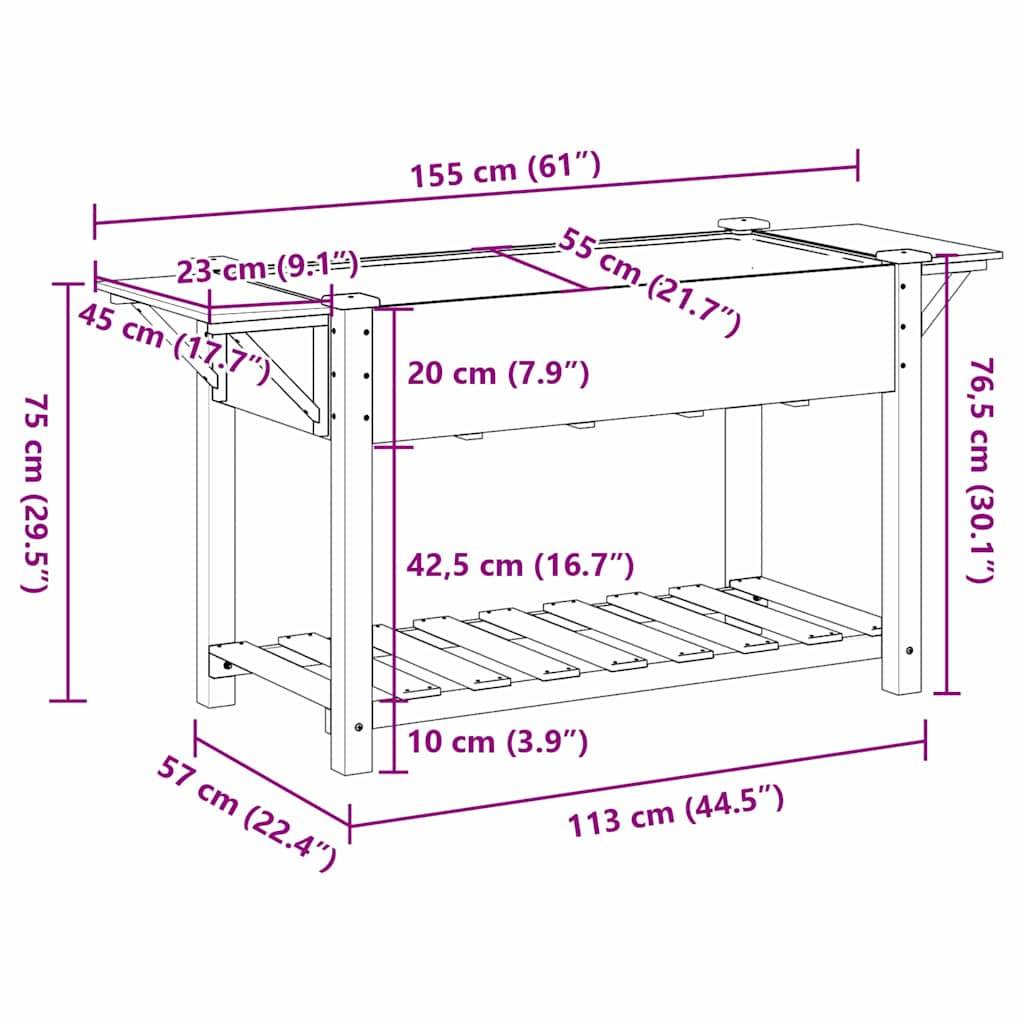 Cache-pot, Pot De Fleurs avec étagère Beige 155 x 59 x 76.5 cm g364 - Image 8
