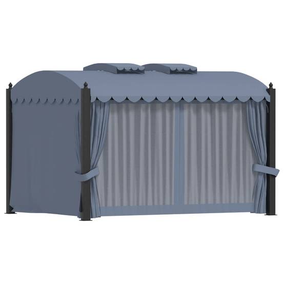 Pavillon de Réception Acier avec Rideaux et Moustiquaires pour Fête Anthracite 4x3 m – ComfortXL Outdoor Living - Image 6
