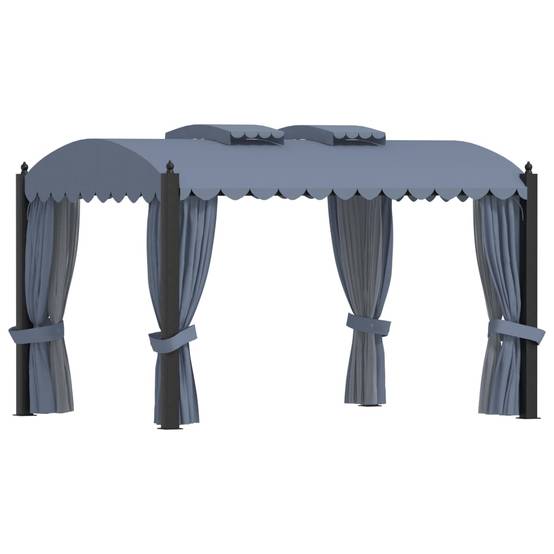 Pavillon de Réception Acier avec Rideaux et Moustiquaires pour Fête Anthracite 4x3 m – ComfortXL Outdoor Living - Image 1