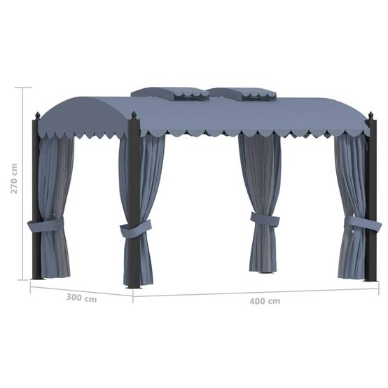 Pavillon de Réception Acier avec Rideaux et Moustiquaires pour Fête Anthracite 4x3 m – ComfortXL Outdoor Living - Image 8