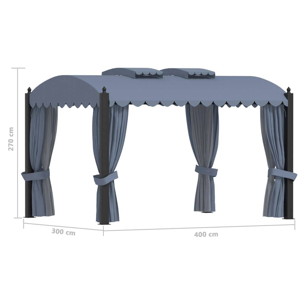 Pavillon de Réception Acier avec Rideaux et Moustiquaires pour Fête Anthracite 4x3 m – ComfortXL Outdoor Living - Image 8