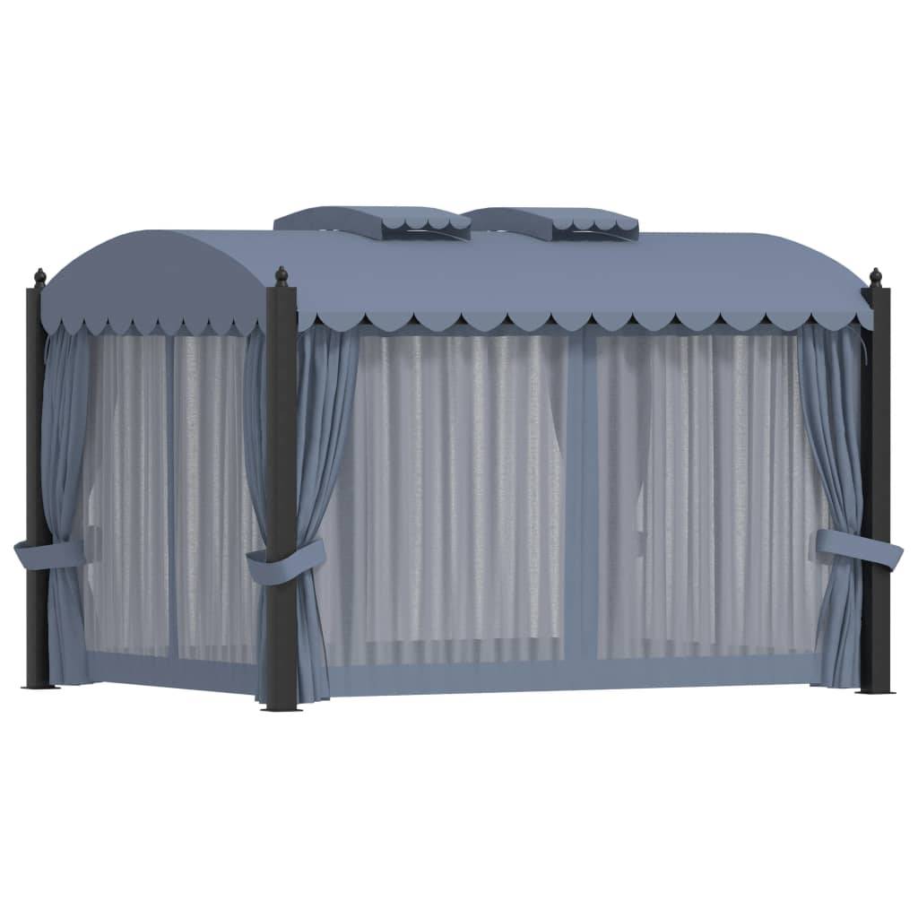 Pavillon de Réception Acier avec Rideaux et Moustiquaires pour Fête Anthracite 4x3 m – ComfortXL Outdoor Living - Image 5
