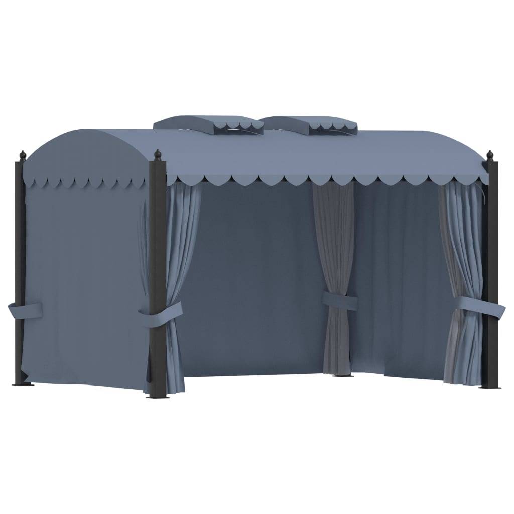 Pavillon de Réception Acier avec Rideaux et Moustiquaires pour Fête Anthracite 4x3 m – ComfortXL Outdoor Living - Image 4