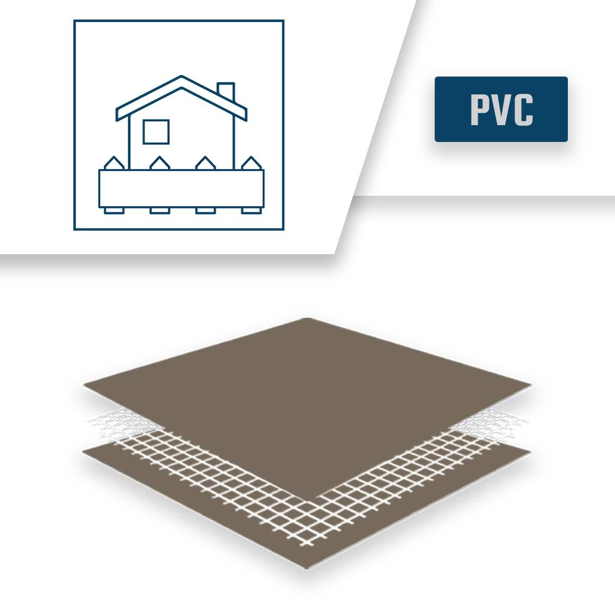 Bâche Brise vue Taupe 2,5x3 m LP640BV - Garantie 8 ans - Brise vent occultant en PVC - Pare vue jardin TECPLAST - Imagen 5