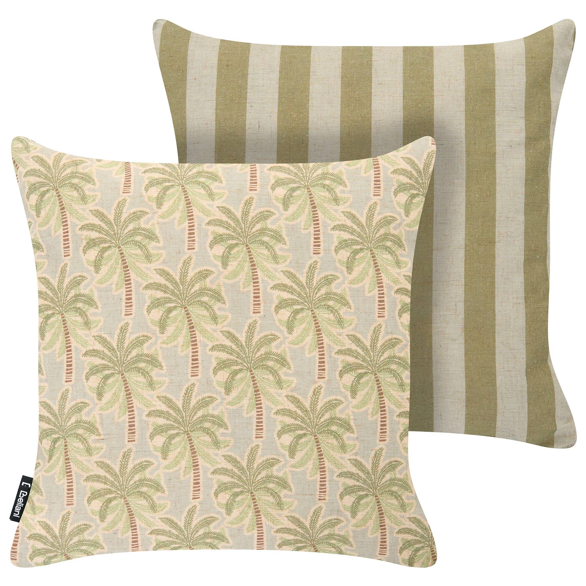 Beliani - Coussin d'extérieur Polyester Beige/vert CALIA - 45x45x10- Beliani - Image 2