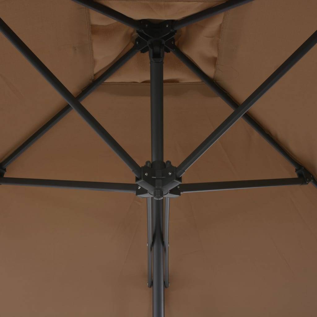 Parasol d'extérieur acier taupe 250 x 250 x 230 cm - PANGIVO - Image 4