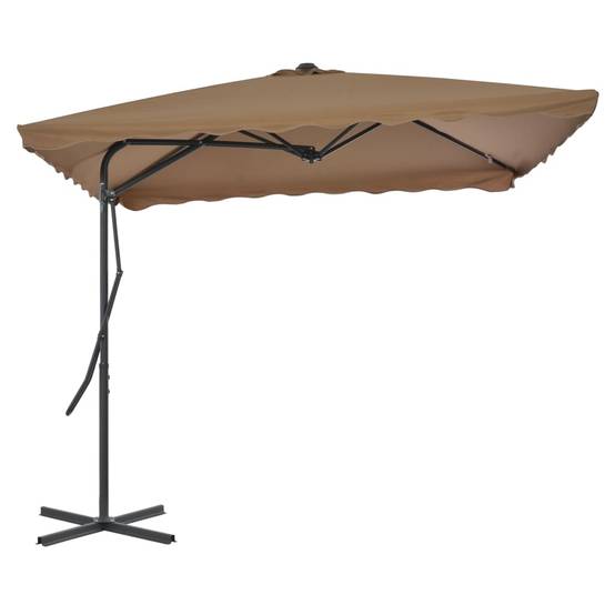 Parasol d'extérieur acier taupe 250 x 250 x 230 cm - PANGIVO - Image 1