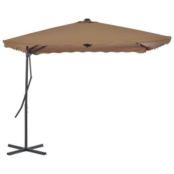 Parasol d'extérieur acier taupe 250 x 250 x 230 cm - PANGIVO - Image 3