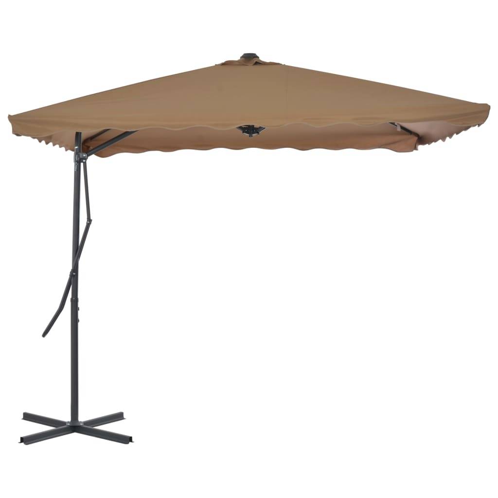 Parasol d'extérieur acier taupe 250 x 250 x 230 cm - PANGIVO - Image 3