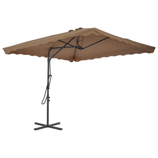 Parasol d'extérieur acier taupe 250 x 250 x 230 cm - PANGIVO - Image 2