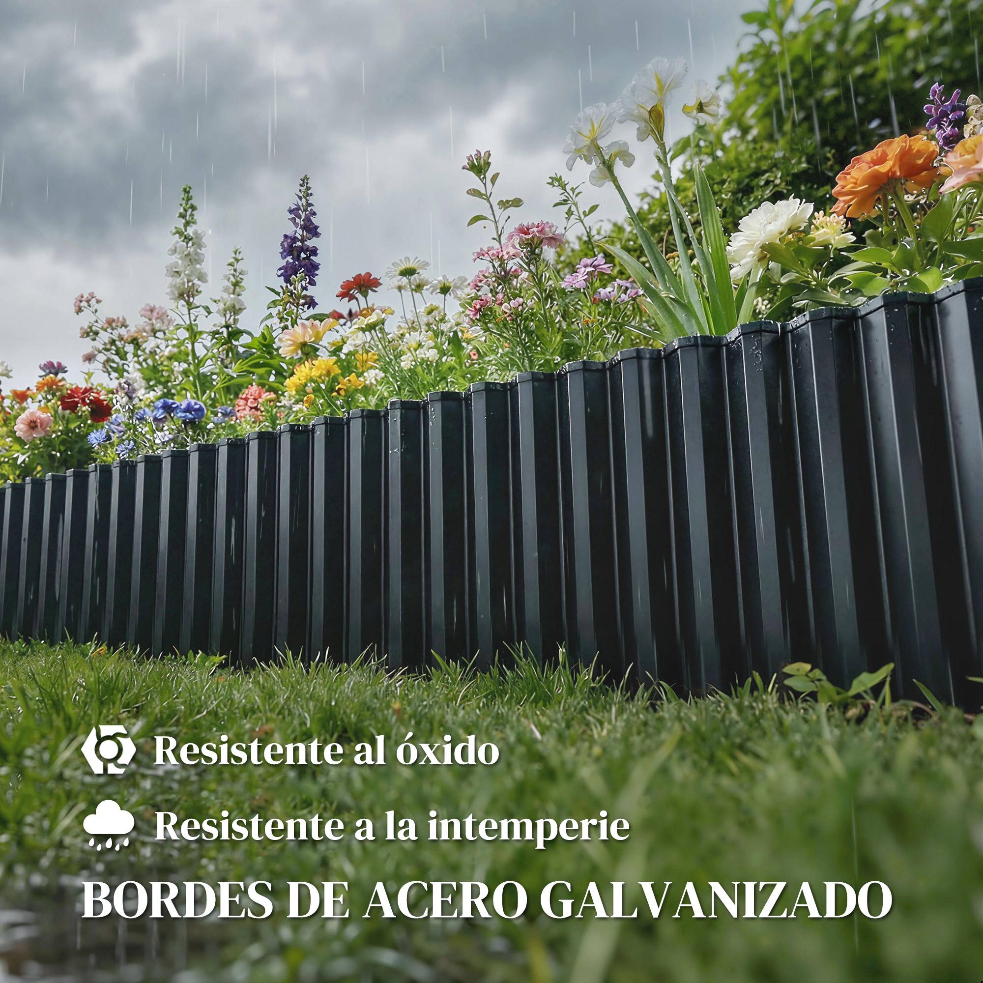 Clôture de jardin en métal 650 x 20 cm – Acier galvanisé durable pour potagers, patios, terrasses et pelouses – Gris foncé - Image 6