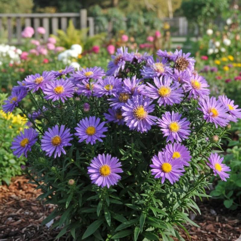 Aster d'automne Augenweide, Aster dumosus à fleurs Bleue/ - feuillage Caduc - Godet - 5/20 cm - Imagen 3