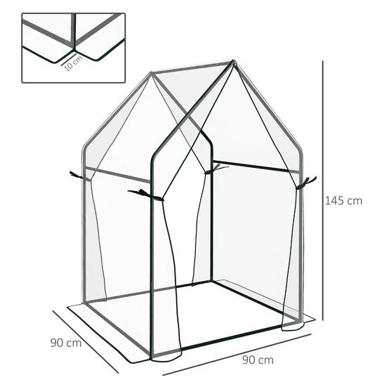 Serre tomates acier balcon protection UV 90x90x145cm transparent - ComfortXL Outdoor Living - Image 5