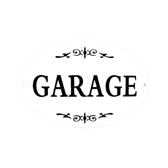 ~ Plaque de porte décorative vintage garage fer blanc noir 10.5x8cm Chemin de campagne - Imagen 1