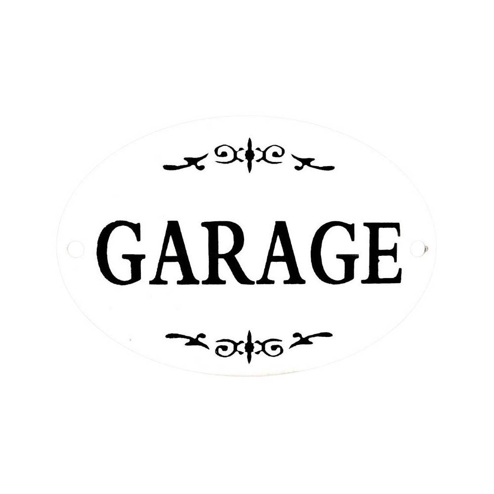~ Plaque de porte décorative vintage garage fer blanc noir 10.5x8cm Chemin de campagne - Imagen 1