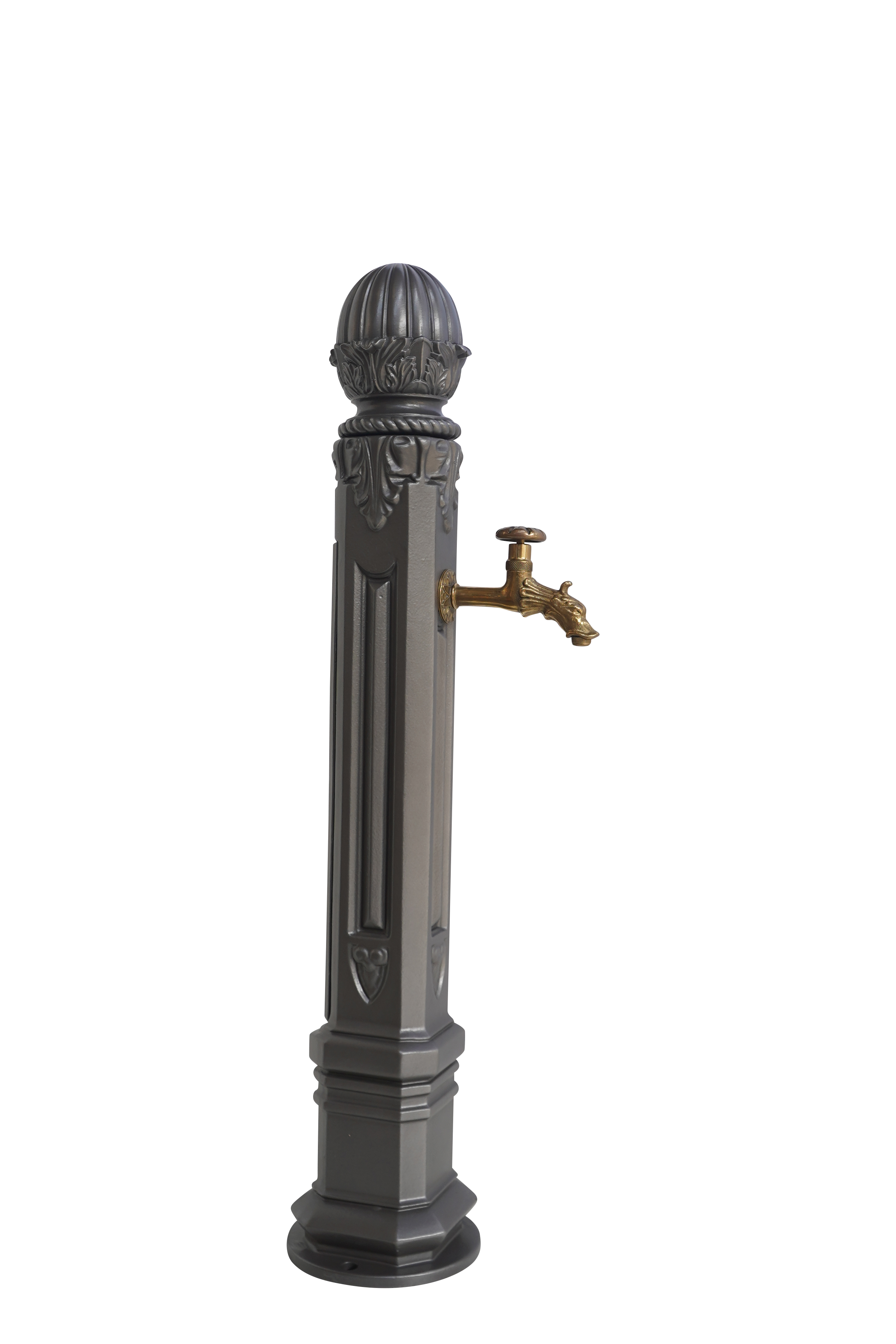Fontaine borne griffon sans vasque gris 4111 avec robinet colvert Dommartin H. 102 cm X L. 17,5 cm - Imagen 3
