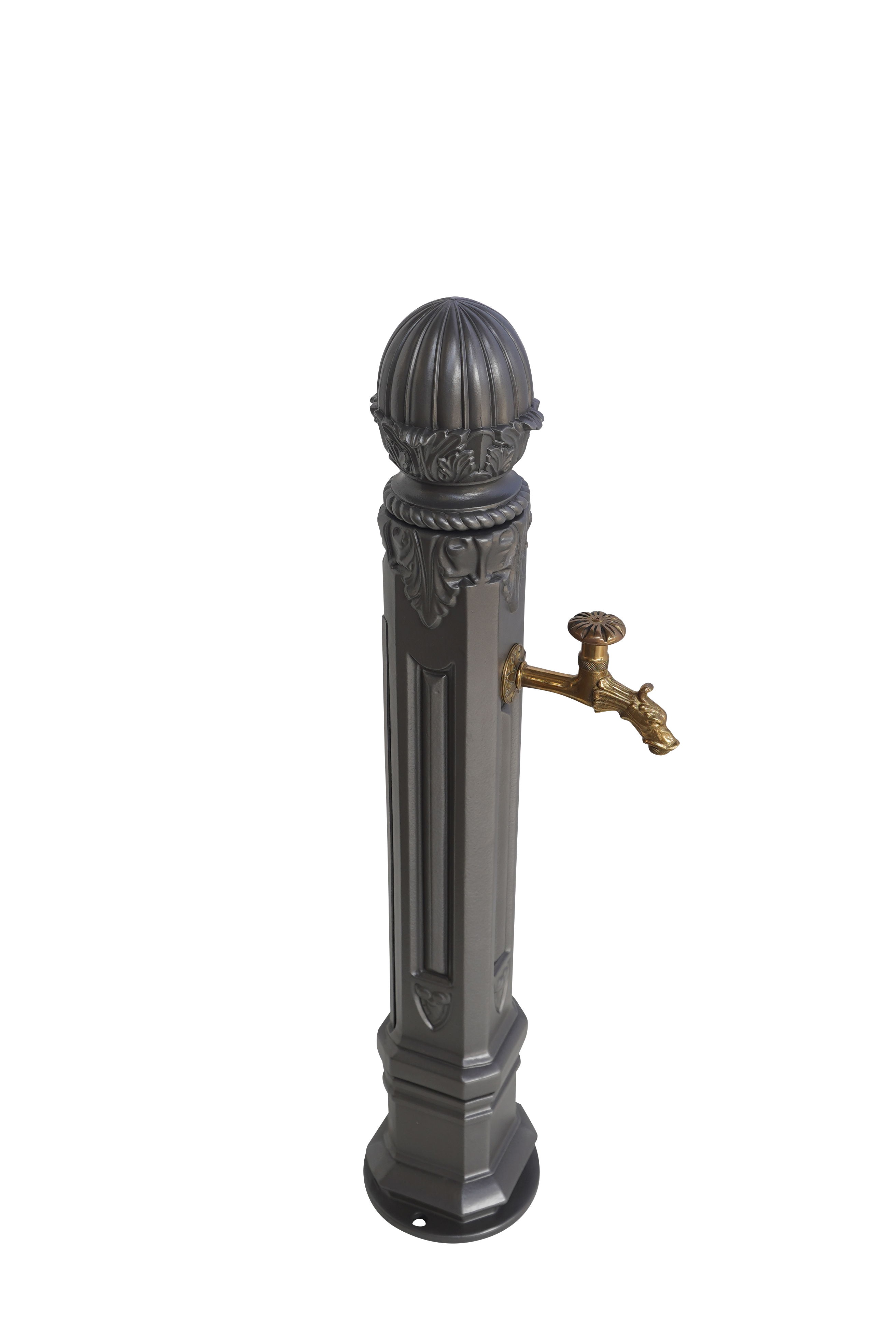 Fontaine borne griffon sans vasque gris 4111 avec robinet colvert Dommartin H. 102 cm X L. 17,5 cm - Imagen 2