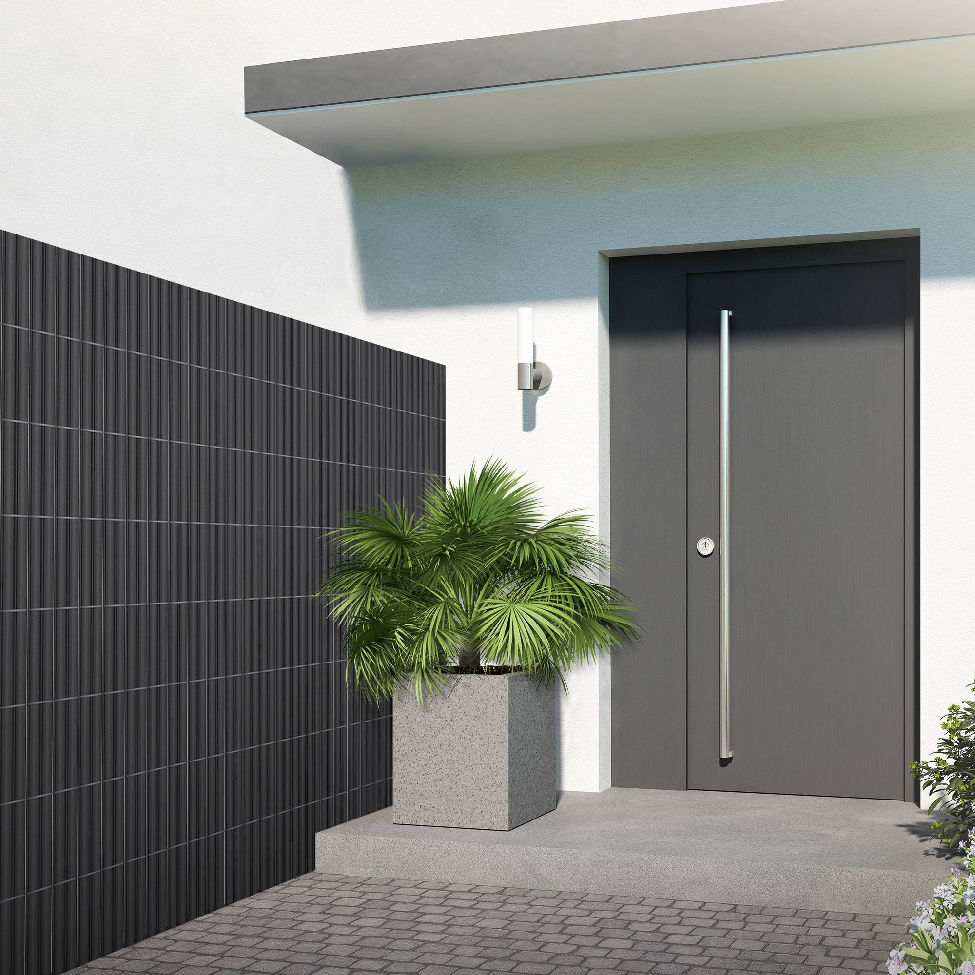 Ecd-Germany - Canisse en PVC anthracite 100x500 cm pare-vue triple renfort anti-UV, occultation totale, clôture de protection brise-vent pour jardin balcon terrasse - Imagen 1
