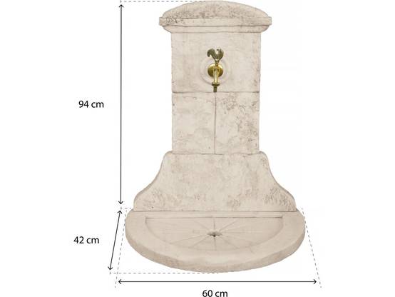 Fontaine "chantilly" - En Pierre Reconstituée - 60 X 42 X 94 Cm -habitat Et Jardin - Image 2