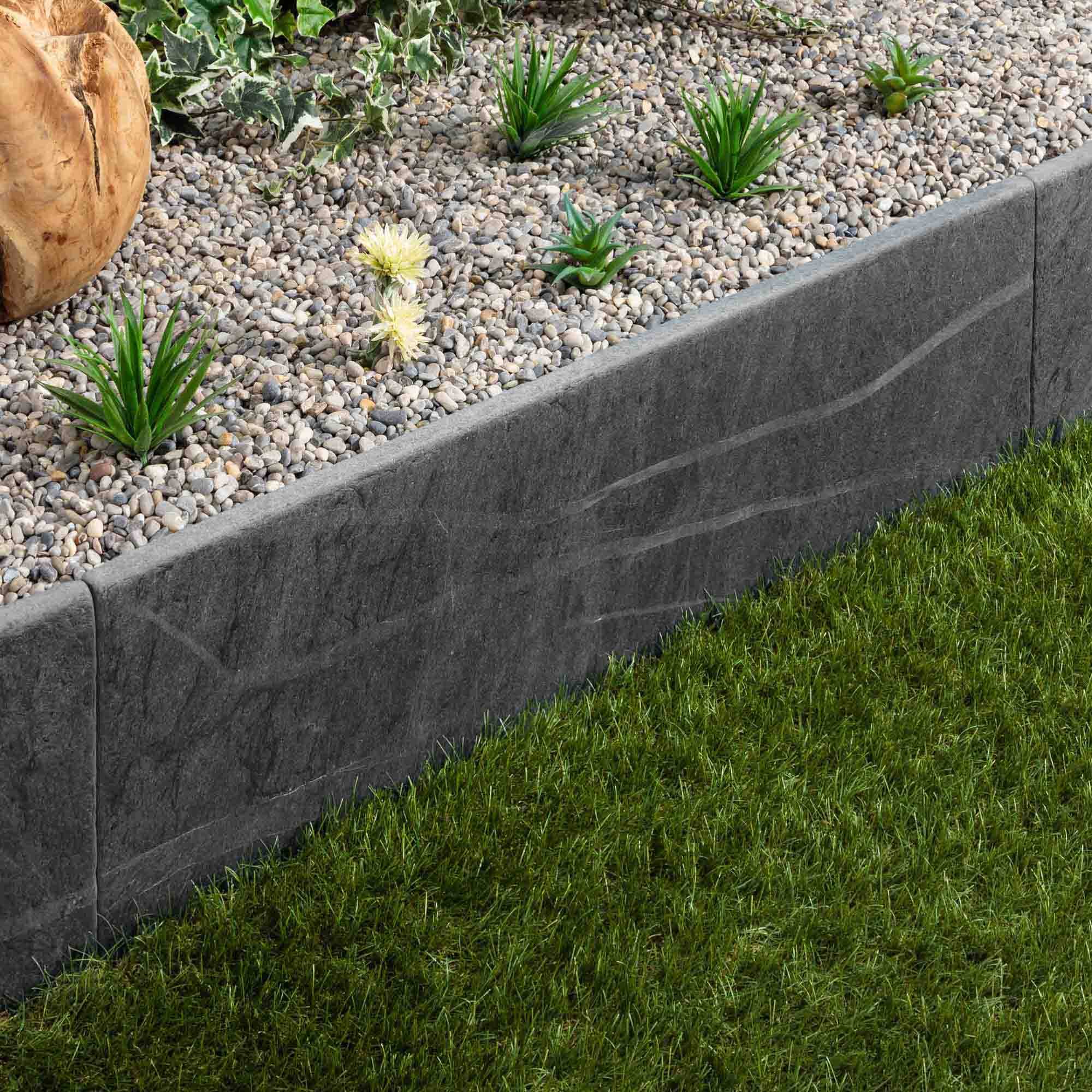 Bordure de jardin Ardoise Noire Vieillie 100x30x3 cm (à l'unité) - RO'MA NATURE - Image 1
