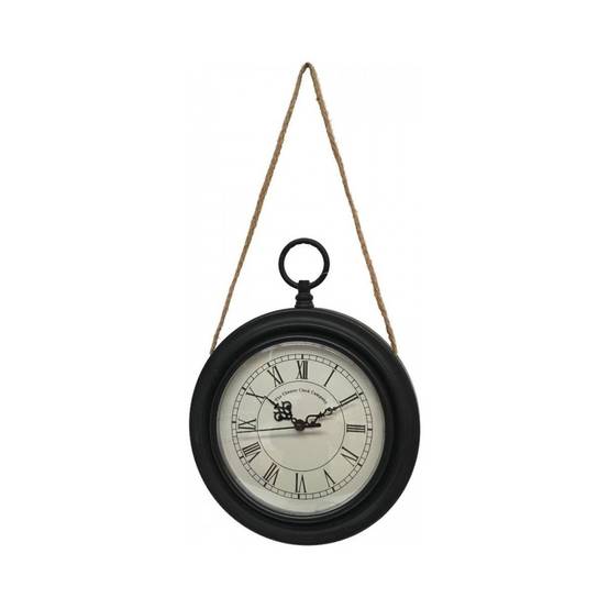 ~ Horloge murale décorative vintage à gousset métal noir blanc Ø20.5cm Chemin de campagne - Imagen 1