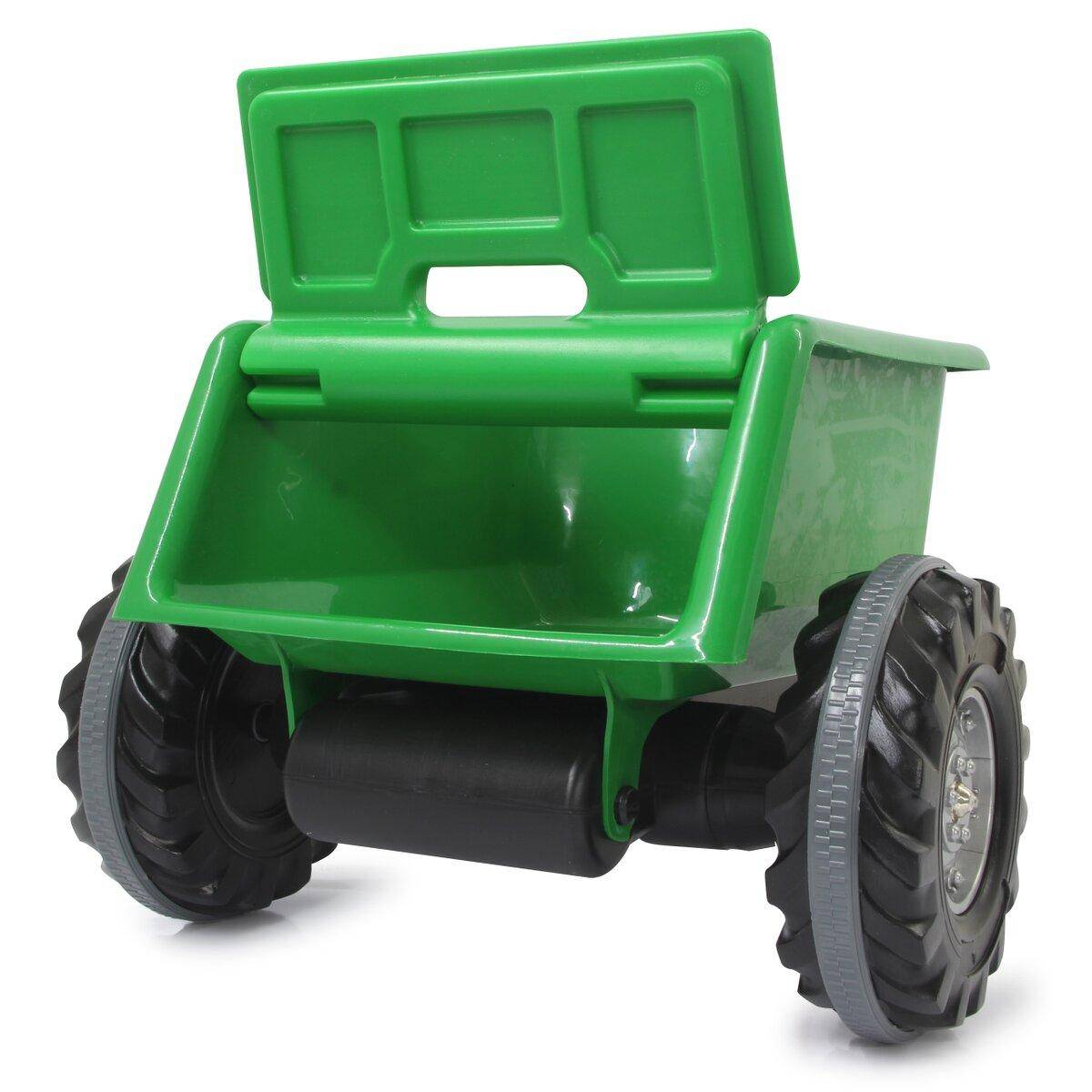 Remorque Ride-on Verte pour Tracteur Power Drag - Transportez Vos Jouets Facilement - Image 2