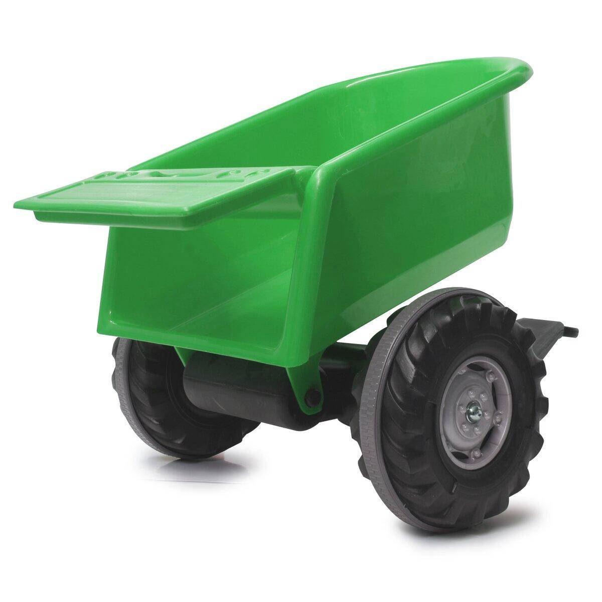 Remorque Ride-on Verte pour Tracteur Power Drag - Transportez Vos Jouets Facilement - Image 1