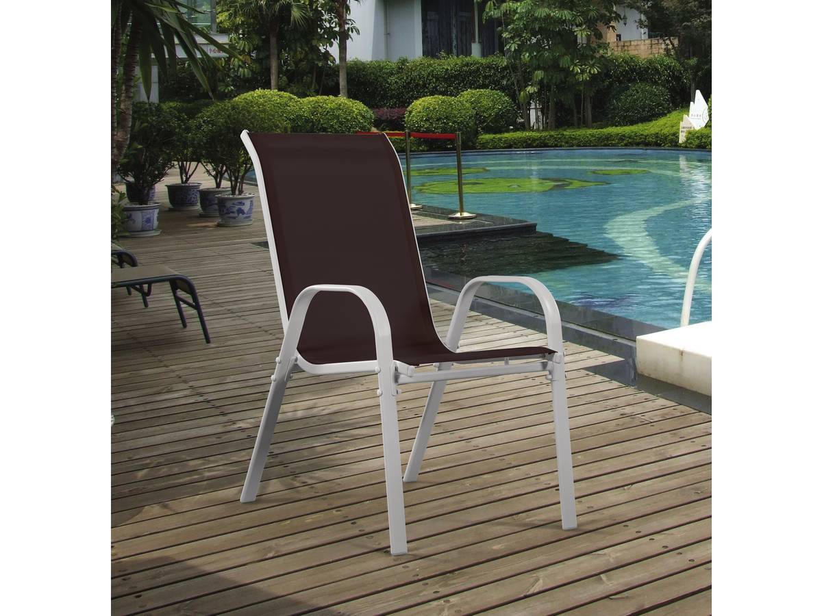 Fauteuil Jardin Textilène "cordoba" - Phoenix - Taupe - Lot De 4 -habitat Et Jardin - Imagen 3