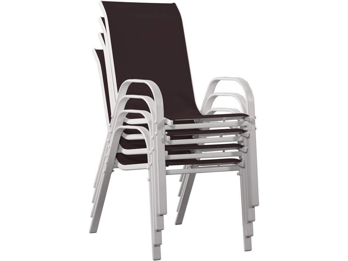 Fauteuil Jardin Textilène "cordoba" - Phoenix - Taupe - Lot De 4 -habitat Et Jardin - Imagen 4