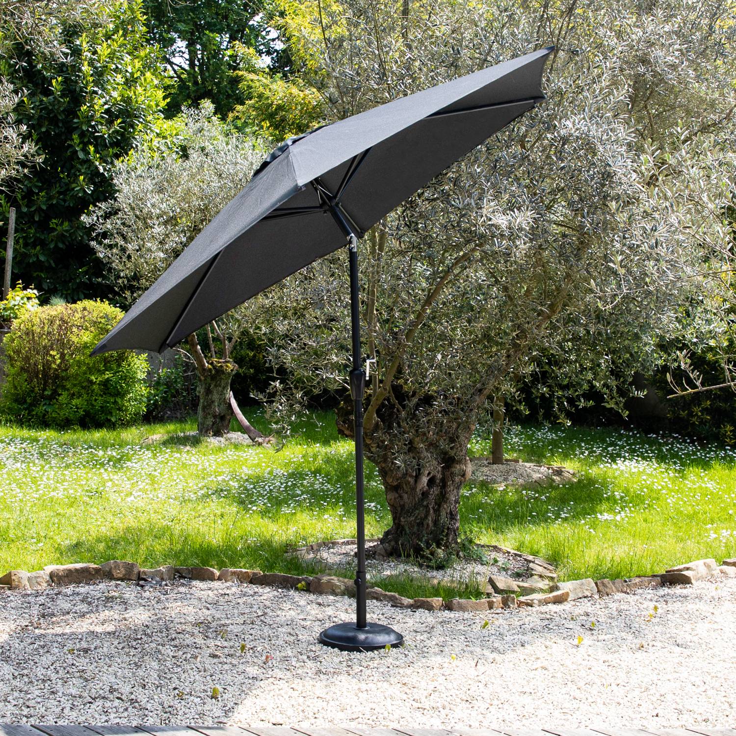 Happy Garden - Parasol droit HAPUNA rond 3,30m de diamètre gris - HAPPY GARDEN - Imagen 2