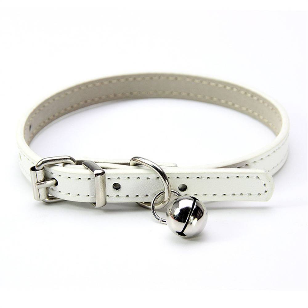 Lytech - Collier pour Chat en Cuir PU avec Clochette - Taille S - Réglable et Confortable - Lytech