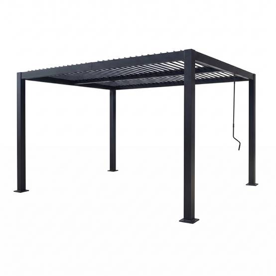 Pergola bioclimatique structure et lames orientables en aluminium noir 4x3m RHODES - Image 1