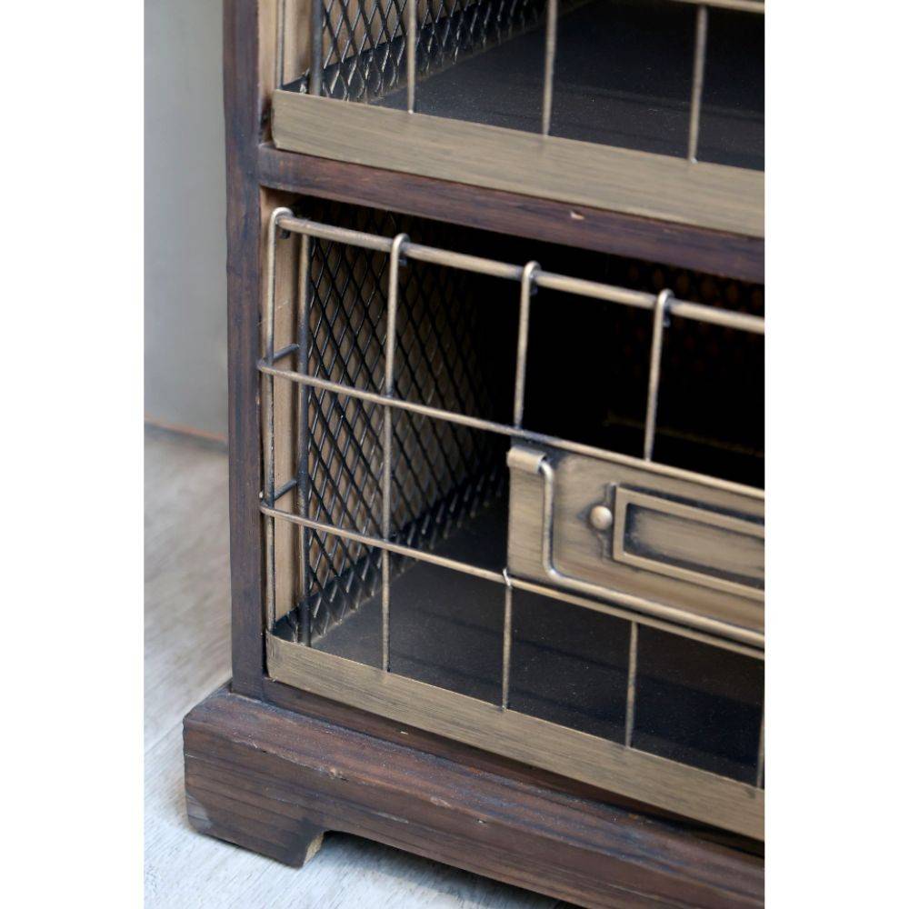 Chemin De Campagne - Commode 4 tablettes en bois de sapin et fer marron 43 x 31.5 x 139 cm Chemin de campagne - Imagen 7