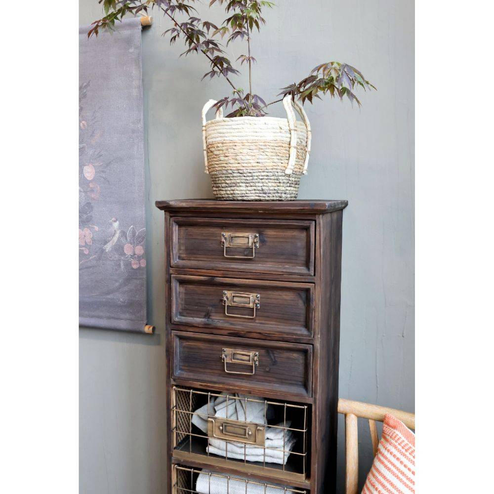 Chemin De Campagne - Commode 4 tablettes en bois de sapin et fer marron 43 x 31.5 x 139 cm Chemin de campagne - Imagen 4