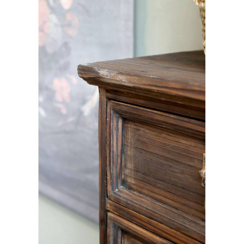 Chemin De Campagne - Commode 4 tablettes en bois de sapin et fer marron 43 x 31.5 x 139 cm Chemin de campagne - Imagen 5