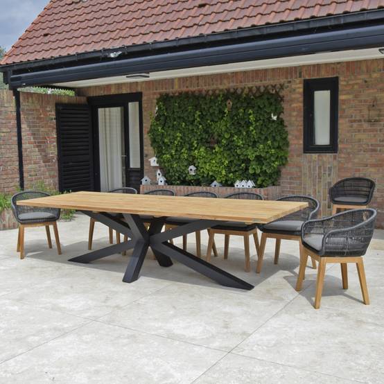 Table métal noir et teck recyclé 300 cm, Conceptual - Gecko Jardin - Imagen 1