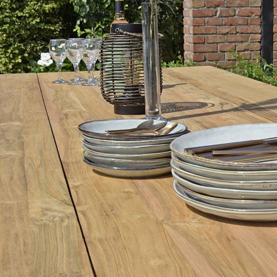 Table métal noir et teck recyclé 300 cm, Conceptual - Gecko Jardin - Imagen 5