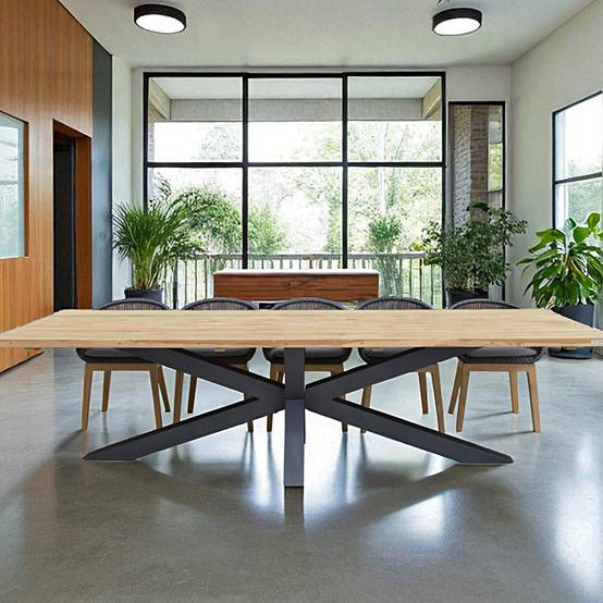 Table métal noir et teck recyclé 300 cm, Conceptual - Gecko Jardin - Imagen 3