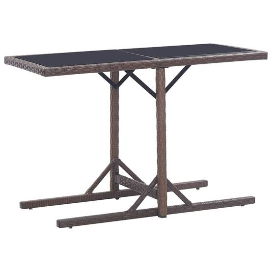 PANGIVO - Table de jardin Verre et Résine tressée Marron 110 x 53 x 72 cm - PANGIVO - Image 1